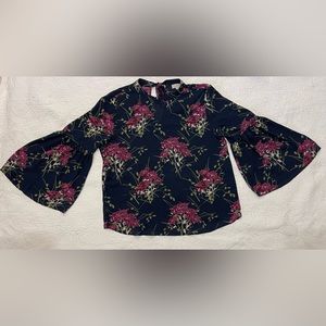 LOFT size-XL navy and purple blouse